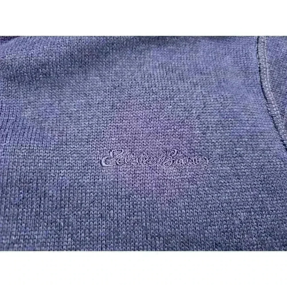 Eddie Bauer Mens XL Long Sleeve Half Zip Pullover Blue Fleece Sweater Shirt - Picture 3 of 7